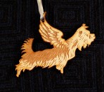 Wooden Winged Yorkshire Terrier ornament