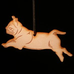 Wooden Pug ornament