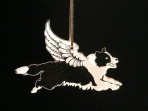 Acrylic Winged Border Collie ornament