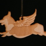 Wooden Winged Corgi Ornament