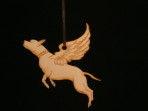 Wooden Winged Bull Breed ornament