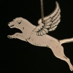 Acrylic Winged Labrador Retriever ornament