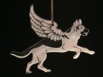 Acrylic Winged German Shepherd / Alsatian ornament