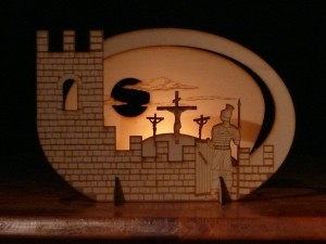 Calvary candle holder