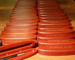 Engraved pen boxes